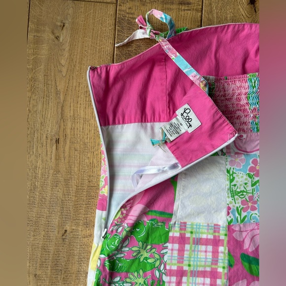 Lilly Pulitzer Vintage Patchwork Print Tie Strap Dress size 10 - Picture 6 of 10
